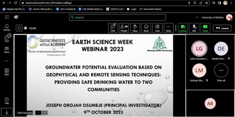 A report of our secret agents Samuel Ayipa Arthur and Yasir Aminu Buba from the US Earth Science Webinars